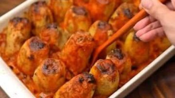 طريقة عمل البطاطس المحشية بالفراخ في الفرن.. بخطوات سهلة وطعم يجنن