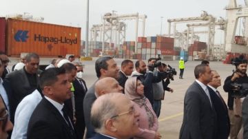 كامل الوزير يفتتح محطة الحاويات تحيا مصر بميناء دمياط