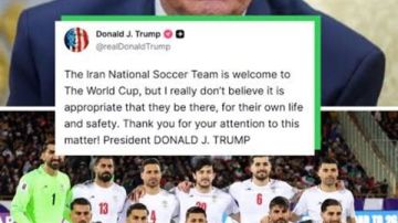 ليست آمنة.. ترامب يعلق على مشاركة المنتخب الإيراني في كأس العالم ليست آمنة.. ترامب يعلق على مشاركة المنتخب الإيراني في كأس العالم