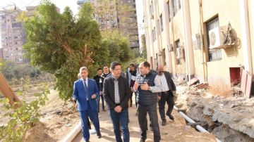 رئيس جامعة بنها يتفقد زراعة النخيل بكليتي الحقوق وعلوم الرياضة وعدد من المنشآت