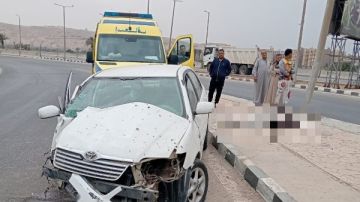 مصرع شخص وإصابة 2 آخرين في إنقلاب سيارة ملاكي بأسيوط