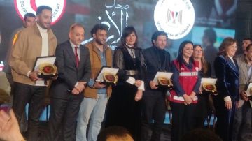 مندوب فلسطين بالجامعة العربية يشارك في تكريم أبطال مسلسل صحاب الأرض صور