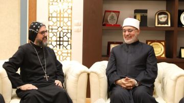 مفتي الجمهورية يستقبل وفدا من الكنيسة السريانية الأرثوذكسية للتهنئة بعيد الفطر المبارك