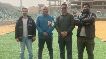 بدء أعمال تركيب وزراعة النجيلة واستكمال مرافق استاد النادي المصري