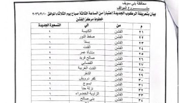 محافظ بني سويف يعتمد تعريفة الركوب الجديدة بعد تعديل أسعار المواد البترولية
