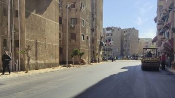 استمرار أعمال رصف وتطوير منطقة الحزب بمدينة بورفؤاد