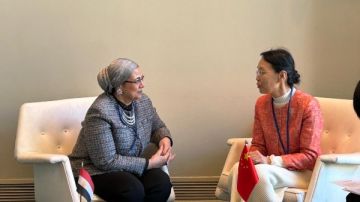 المستشارة أمل عمار تجتمع بنائبة رئيس اتحاد نساء عموم الصين لبحث التعاون المستشارة أمل عمار تجتمع بنائبة رئيس اتحاد نساء عموم الصين لبحث التعاون