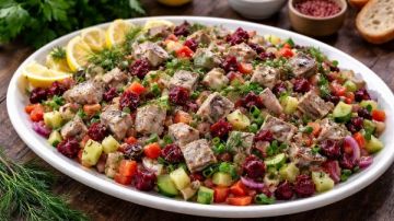 طريقة عمل سلطة الرنجة بالطحينة