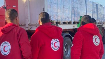 الهلال الأحمر يدفع بأكثر من 76 ألف سلة غذائية و 18 ألف قطعة ملابس إلى غزة الهلال الأحمر يدفع بأكثر من 76 ألف سلة غذائية و 18 ألف قطعة ملابس إلى غزة