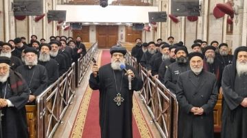 الأنبا ميخائيل أسقف حلوان والمعصرة يترأس الاجتماع الشهري لمجمع كهنة الإيبارشية