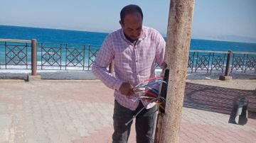 الوحدة المحلية برأس غارب تواصل تطوير منظومة الإنارة بالكورنيش وشارع الإذاعة