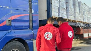 الهلال الأحمر المصري يعزز مد غزة بمواد غذائية وإغاثية عبر زاد العزة 