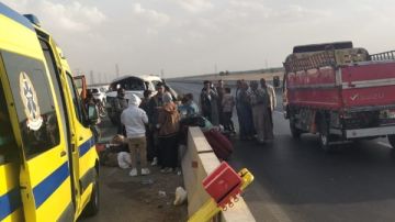 إصابة 8 أشخاص بينهم 4 من أسرة واحدة في حادث انقلاب سيارة بصحراوي بني سويف