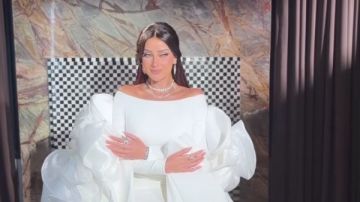 بفستان أبيض طويل .. رضوى الشربيني تهنئ جمهورها بعيد الفطر