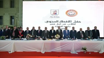 بمشاركة 1000طالب.. أسرة طلاب من أجل مصر تنظم حفل إفطار جماعى بساحة الجامعات