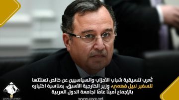 التنسيقية تهنئ السفير نبيل فهمي بمناسبة اختياره أمينا عاما لجامعة الدول العربية التنسيقية تهنئ السفير نبيل فهمي بمناسبة اختياره أمينا عاما لجامعة الدول العربية