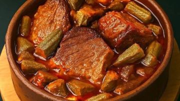 طريقة عمل طاجن بامية باللحمة