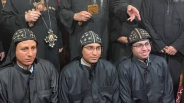 صلوات رهبنة ثلاثة رهبان جدد بدير الأنبا صموئيل المعترف بجبل القلمون