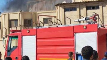 حريق بالطابق الرابع بمستشفى المنصورة الجامعي حريق بالطابق الرابع بمستشفى المنصورة الجامعي