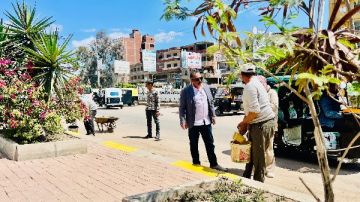 محافظ كفر الشيخ: رفع كفاءة وتجميل مدخل مدينة الرياض.. صور