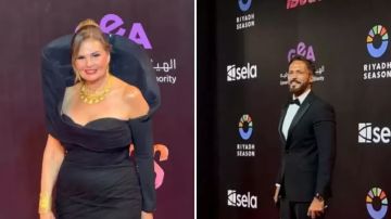 يسرا ويوسف الشريف وحمادة هلال في العرض الخاص لفيلم 7Dogs يسرا ويوسف الشريف وحمادة هلال في العرض الخاص لفيلم 7Dogs
