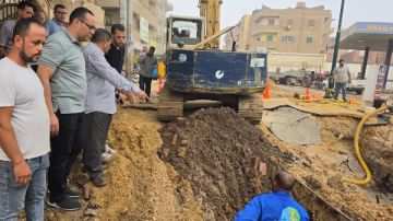 مياه المنوفية: متابعة أعمال إصلاح خط كسر مياه قطر 800 مم مياه المنوفية: متابعة أعمال إصلاح خط كسر مياه قطر 800 مم