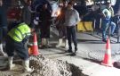هبوط أرضي بشارع مصطفى النحاس.. ورئيس الصرف الصحي يؤكد سلامة شبكات المنطقة.. صور