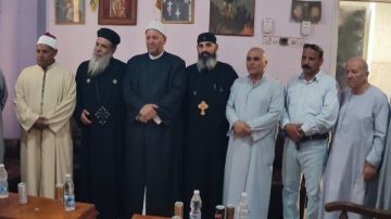 وفد من أوقاف المنيا للاطمئنان على كنيسة الملاك ميخائيل بحلوة عقب حريق