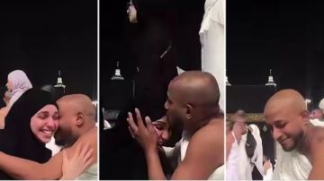 زوجة تفاجئ زوجها بخبر حملها أمام الكعبة .. ورد فعله يخطف القلوب زوجة تفاجئ زوجها بخبر حملها أمام الكعبة .. ورد فعله يخطف القلوب