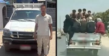 ضبط سائق ربع نقل لنقل أشخاص أعلى الصندوق الخلفي بالشرقية ضبط سائق ربع نقل لنقل أشخاص أعلى الصندوق الخلفي بالشرقية
