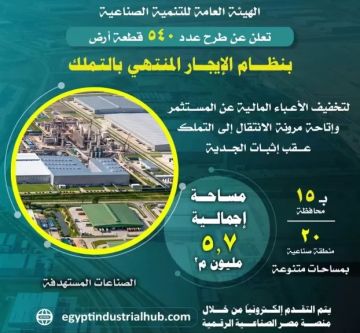 تعرف على الطرح الأول للأراضي الصناعية بنظام الإيجار المنتهي بالتملك تعرف على الطرح الأول للأراضي الصناعية بنظام الإيجار المنتهي بالتملك