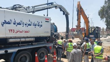 عودة ضخ المياه لمناطق الساحل بالعلمين بعد إصلاح الخط الرئيسي