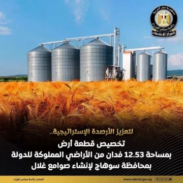 مجلس الوزراء: تخصيص قطعة أرض بمساحة 12.53 فدان تقريبا بمحافظة سوهاج لصالح وزارة التموين مجلس الوزراء: تخصيص قطعة أرض بمساحة 12.53 فدان تقريبا بمحافظة سوهاج لصالح وزارة التموين