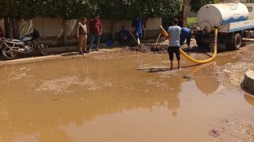 انفجار في خط مياة بمدينة الباجور بالمنوفية انفجار في خط مياة بمدينة الباجور بالمنوفية