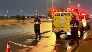 الدفاع المدني السعودي يطلق الإنذار المبكر في خميس مشيط الدفاع المدني السعودي يطلق الإنذار المبكر في خميس مشيط