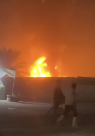 حريق ضخم بعد انفجار صهريج نفط في سامراء العراقية (صور فيديو)