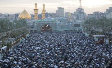 صلاة عيد الفطر المبارك في منطقة ما بين الحرمين الشريفين بكربلاء المقدسة