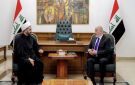 رئيس الجمهورية للخزعلي: المرحلة الحالية تتطلب العمل بروح المسؤولية للحفاظ على وحدة العراق وسيادته