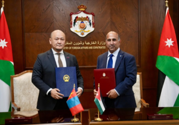 الأردن ومنغوليا يوقعان مذكرة تفاهم لتعزيز التعاون الدبلوماسي والسياسي