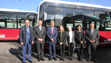 تشغيل تجريبي لمسار الحافلات الكهربائية ضمن الباص السريع تشغيل تجريبي لمسار الحافلات الكهربائية ضمن الباص السريع