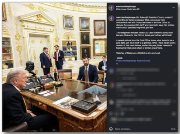 سويسرا تهدي ترمب رولكس وسبائك ذهبية لاقناعة بتخفيض الرسوم الجمركية سويسرا تهدي ترمب رولكس وسبائك ذهبية لاقناعة بتخفيض الرسوم الجمركية