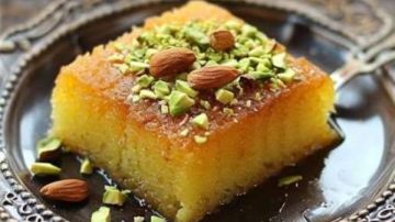 أسهل طريقة لبسبوسة القشطة الهشة واللذيذة