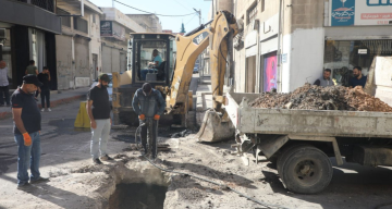 بلدية اربد توسع أعمال إنشاء خطوط تصريف مياه الأمطار