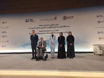 وزيرة التنمية تشارك بجلسة القمة العالمية للإعاقة في الدوحة وزيرة التنمية تشارك بجلسة القمة العالمية للإعاقة في الدوحة