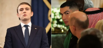 ابن ترامب .. عملاق مهووس بالأسطورة رونالدو