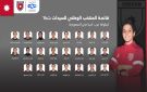 إعلان قائمة المنتخب النسوي ت14 لبطولة غرب آسيا للواعدات - jo