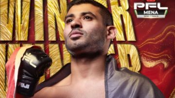 نورس أبزاخ يتوج كأول أردني بحزام بطولة PFL MENA
