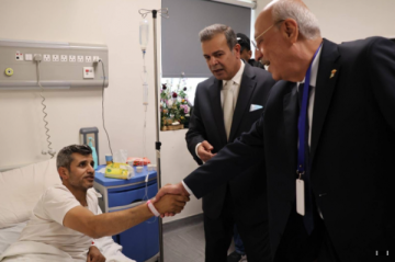 وفد من المركز الوطني لحقوق الإنسان يزور مصابي مداهمة الرمثا وفد من المركز الوطني لحقوق الإنسان يزور مصابي مداهمة الرمثا