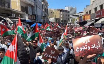 آلاف الاردنيين في وسط البلد: ما في حل ما في حل.. إلا بتركيع المحتل - فيديو عاجل