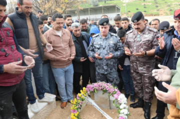 الأمن العام يشيع جثمان الوكيل نور الدين القرعان